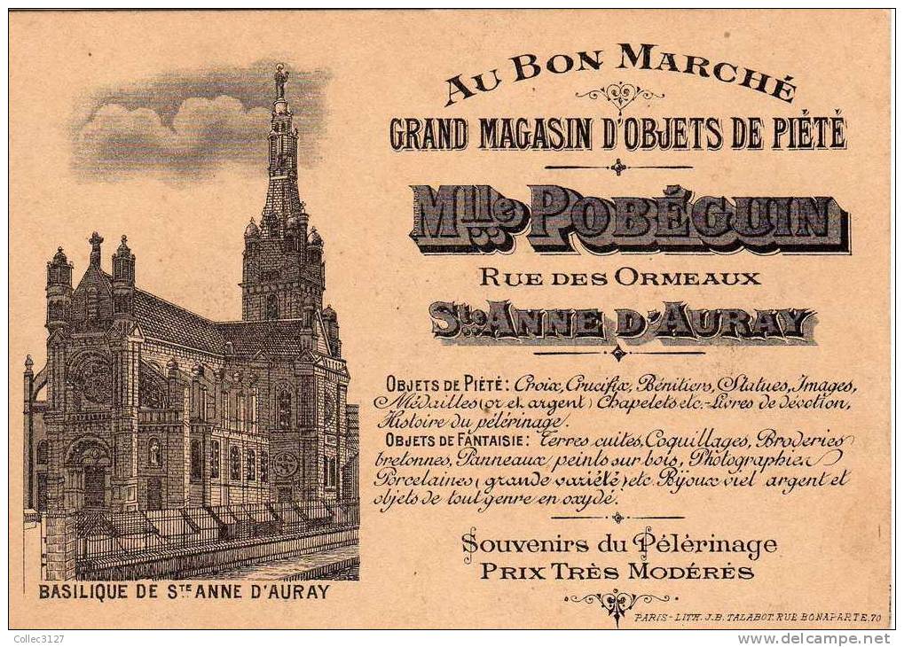 56 - Sainte Anne D'Auray - Au Bon Marché Grand Magasin D'Objets De Piété Mlle Pobéguin - Sainte Anne D'Auray