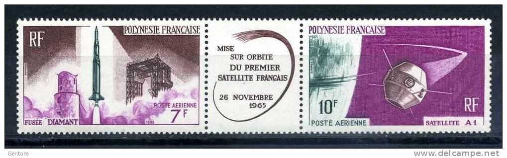 1966  POLYNESIA  Hammaguir Satellite Yvert Cat. 17/18  Perfect Mint  Never Hinged - Other & Unclassified