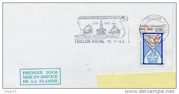 Flamme Temporaire Toulon Naval - Quadricentenaire Arsenal - Premier Jour Flamme - R 2757 - Correo Naval
