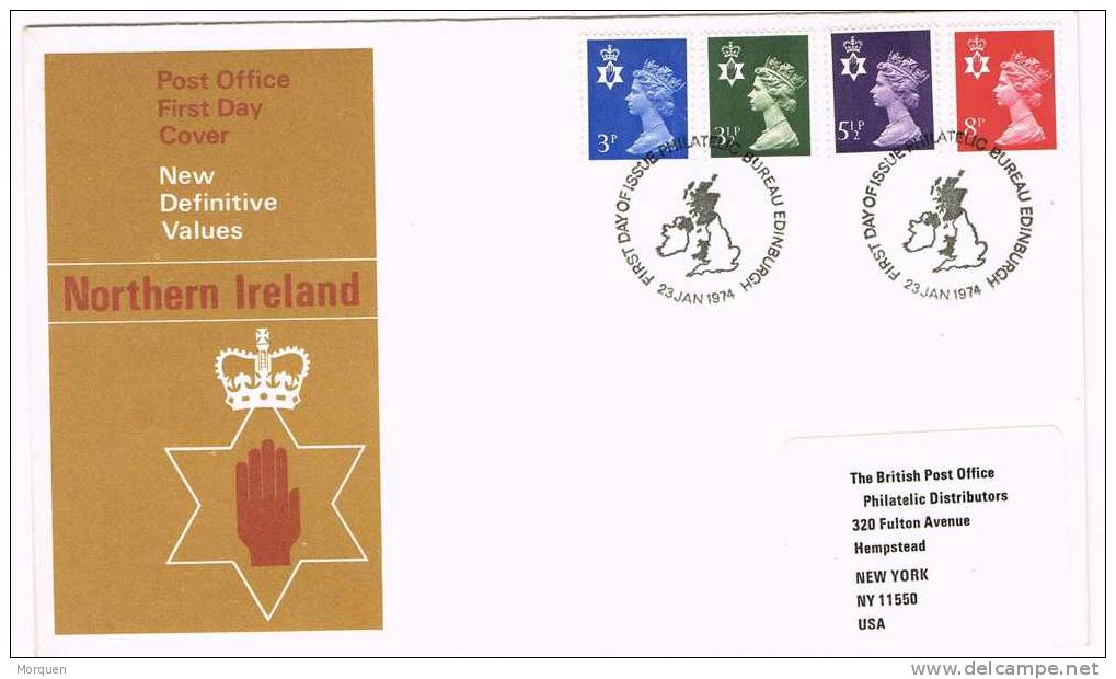 Carta   F.D.C. NORTHERN IRELAND 1974 - 1971-1980 Decimal Issues