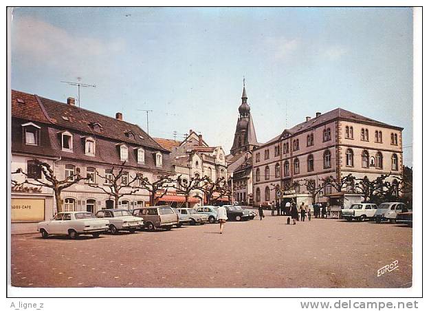 Ref 20 :  Cpsm Allemagne Sankt St Wandel Schlossplatz Mit Rathaus Und Basilika  Peugeot 404 Citroen DS Ford Simca - Kreis Sankt Wendel