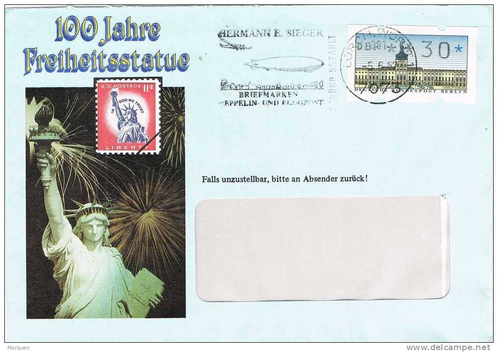 Carta LORCH Wurttemberg 1987.  Zeppelin, ATM - Zeppelins