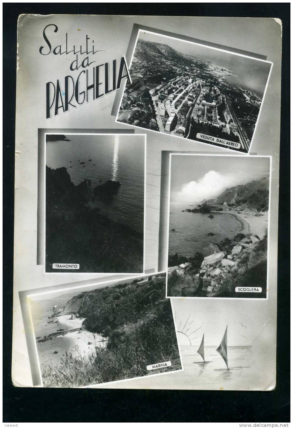 S2317 CARTOLINA POSTALE CALABRIA CATANZARO SALUTI DA PARGHELIA VEDUTINE FG.V. 1959 - Catanzaro