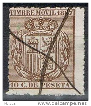 Timbre Movil 10 Cts  Castaño De 1887. º - Fiscaux