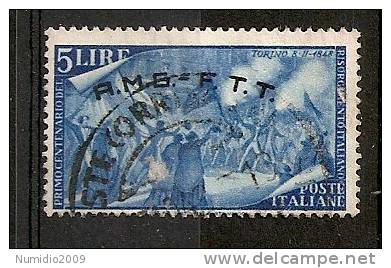 1948 TRIESTE A USATO RISORGIMENTO 5 LIRE - RR7491 - Gebraucht