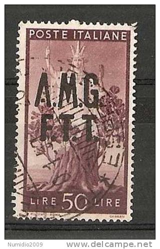 1947-48 TRIESTE A USATO DEMOCRATICA 50 LIRE - RR7491 - Oblitérés