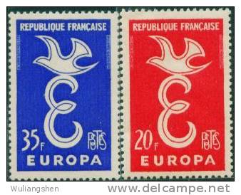 AX0139 France 1958 Europa Pigeons 2v MNH - 1958