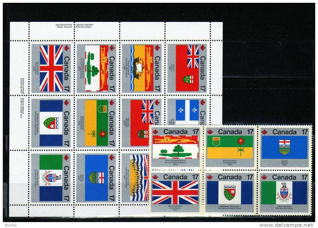 Flaggen Der Provinzen Im Typ II Kanada 731/42+ 12-KB ** 10€ Canada Ontario, Quebec, Brunswick, Manitoba, Columbia, Yukon - Ungebraucht