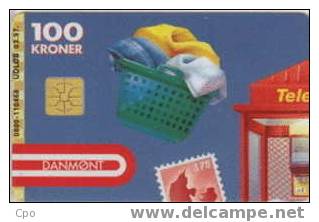 # DANMARK DANMONT-32 Multiservice 1/4 (puzzle) 100 Puce?  12000ex Tres Bon Etat - Denemarken