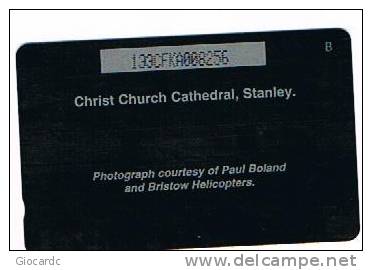 FALKLAND - GPT  - 1997 CHRIST CHURCH CATHEDRAL, STANLEY CODE 133CFKA - USATA° (USED) - RIF. 1058 - Falkland