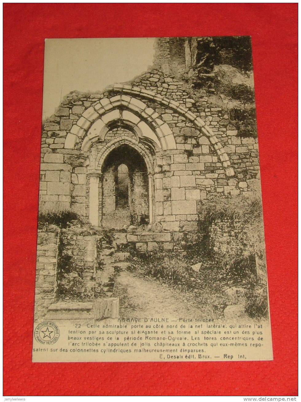 Gozée   - Abbaye D'Aulne  - Porte Trilobée  -  ( 2 Scans ) - Thuin