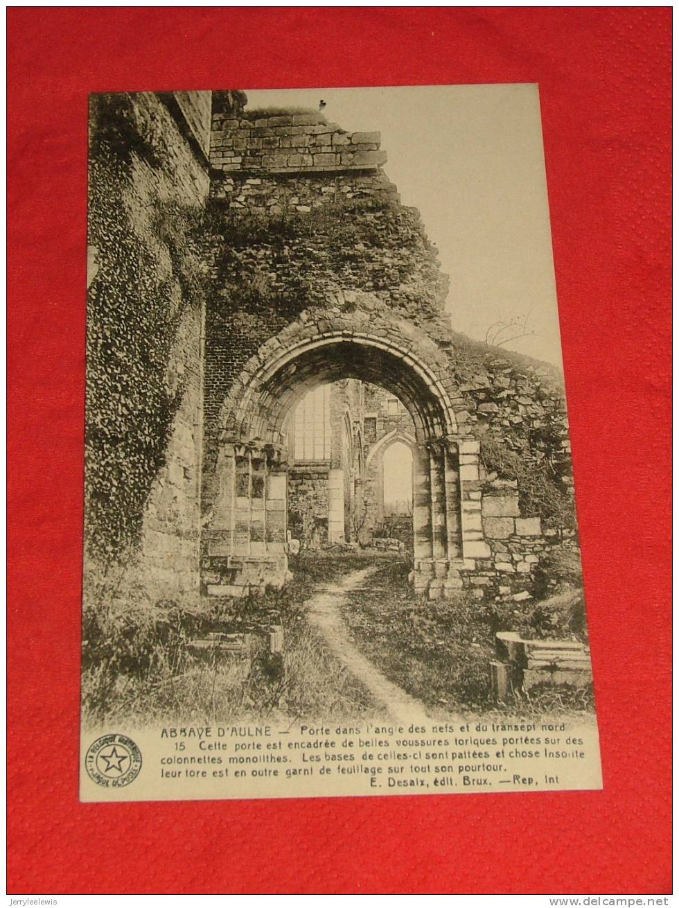 Gozée   - Abbaye D´Aulne  - Porte Dans L´angle Des Nefs Et Du Transept Nord  -  ( 2 Scans ) - Thuin