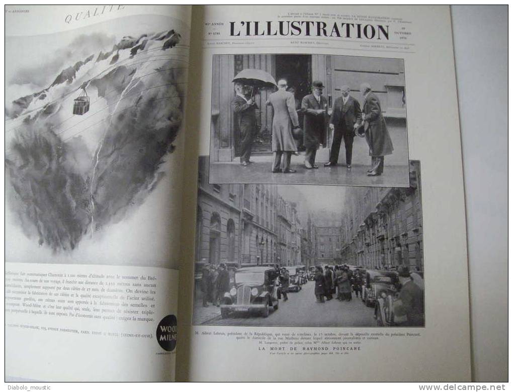 20 Octobre 1934 :POINCARE ++; ROI Alexandre;BARTOUX ;Le Complot Terroriste ;Golfe Persique ;Troubles En ESPAGNE; Privas - L'Illustration