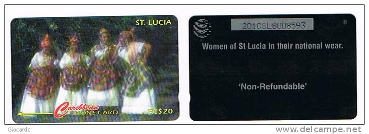 SANTA LUCIA - GPT - 1997 COSTUMI:  WOMEN OF ST. LUCIA IN THEIR  NATIONAL WEAR  CODE 201CSLB - (USED)  -  RIF. 1130 - Santa Lucía