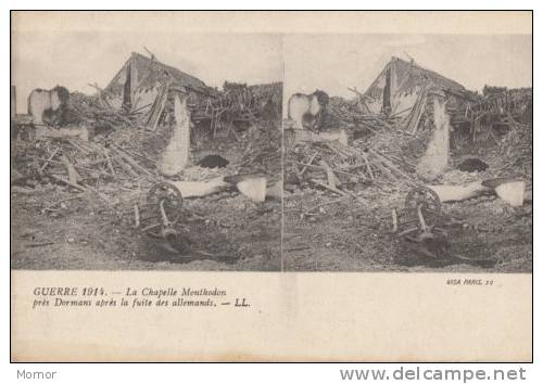 CARTE POSTALE GUERRE 1914VUE STEREO  La Chapelle Monthodon Près Dormans - Stereoscope Cards