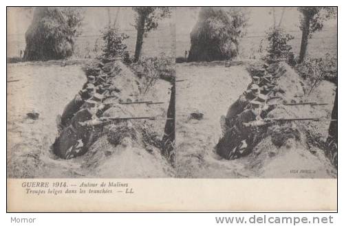 CARTE POSTALE GUERRE 1914 VUE STEREO Troupes Belges Dans Les Tranchées - Stereoscope Cards