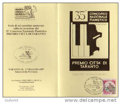 XXXV CONCORSO NAZIONALE PIANISTICO - PREMIO CITTA' Di TARANTO - Annullo A Tema Musica - Maximumkaarten