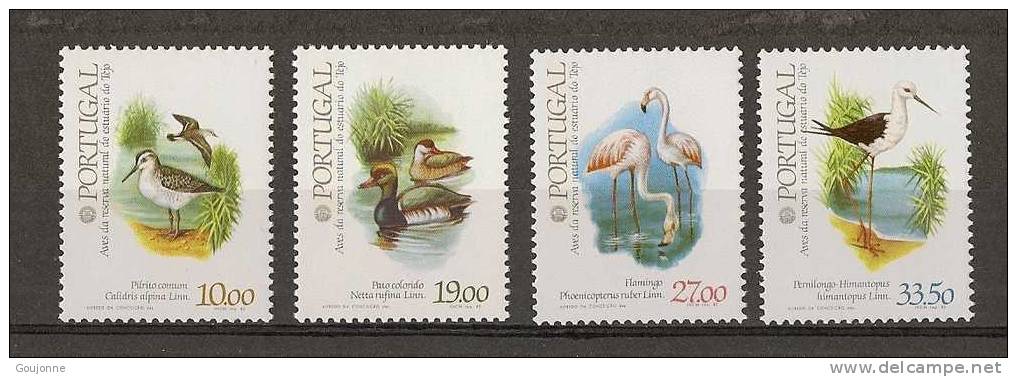 PORTUGAL   Faune Oiseaux  Philexfrance 82 Oiseaux De La Réserve De L'estuaire Du Tage 1548 1551** - Flamingo