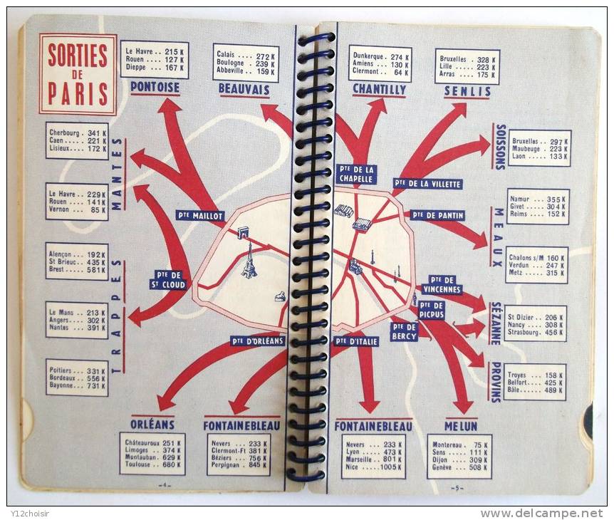 GUIDE 1959 GRANDES ROUTES DE FRANCE BANQUE NATIONALE POUR LE COMMERCE ET L INDUSTRIE SORTIES DE PARIS ITINERAIRES - Kaarten & Atlas