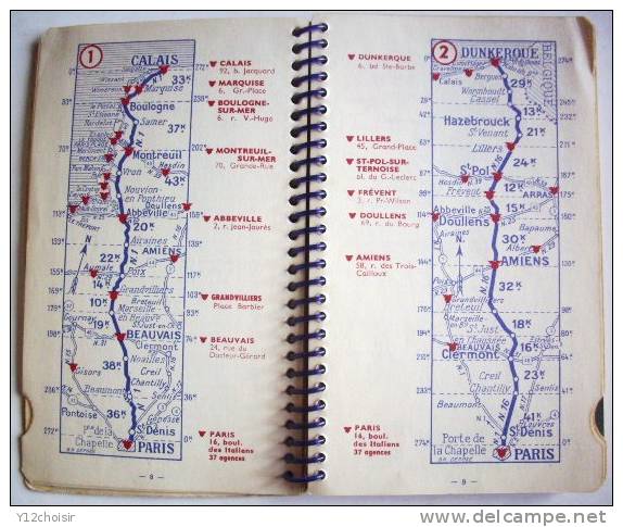 GUIDE 1959 GRANDES ROUTES DE FRANCE BANQUE NATIONALE POUR LE COMMERCE ET L INDUSTRIE SORTIES DE PARIS ITINERAIRES