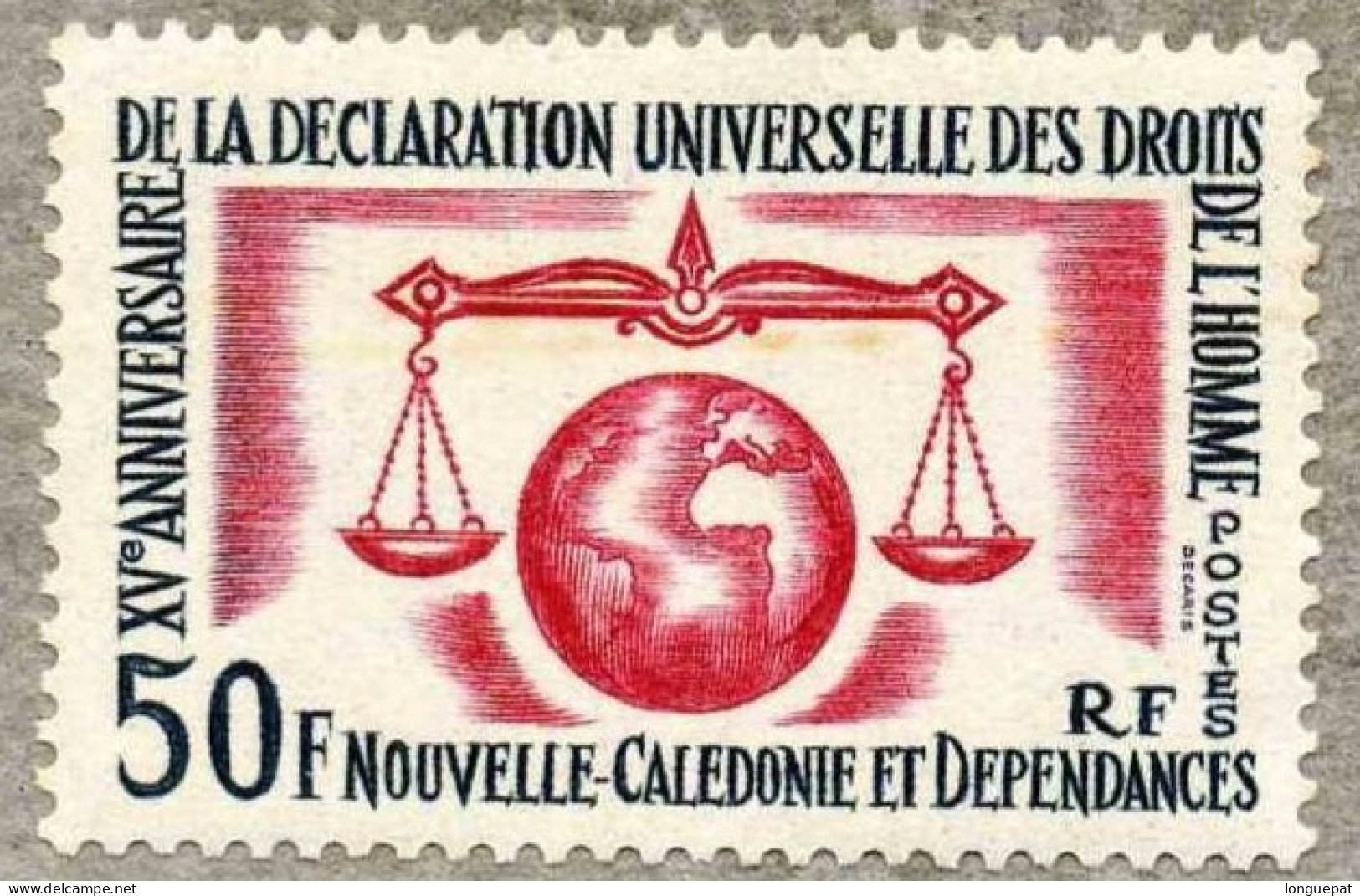 NOUVELLE-CALEDONIE : 15 Ans De La Déclaration Unioverselle Des Droits De L'HOMME - Unused Stamps