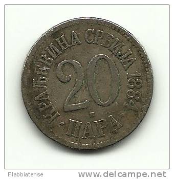 1884 - Serbia 20 Para        ---- - Serbie