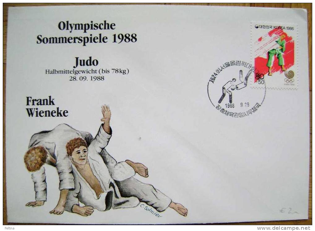 1988 SEOUL OLYMPIC GAMES JUDO COVER FRANK WIENEKE - Judo