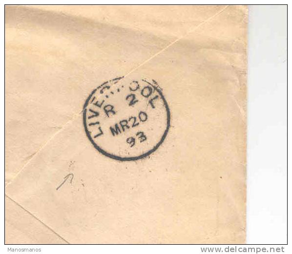 228/16 -  Entier Postal Enveloppe 10 C  + TP 46 Et 49 En DOUBLE PORT - ANVERS 1893 Vers LIVERPOOL - Omslagen