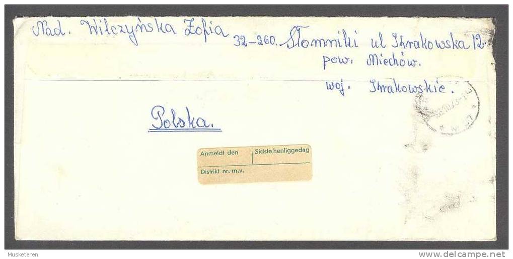 Poland Registerd Recommandé Einschreiben SLOMNIKI Label 1973 Deluxe Cancel Cover To Aarhus Denmark Dania (2 Scans) - Briefe U. Dokumente