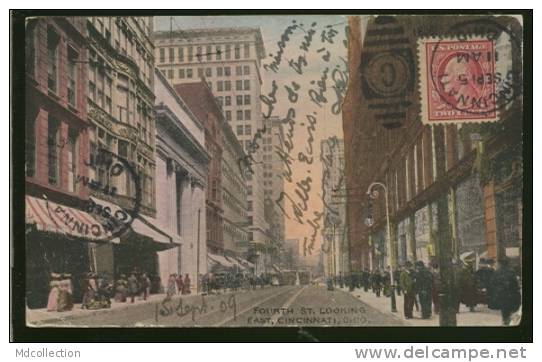 USA CINCINNATI / Fourth Street Looking / CARTE COULEUR - Cincinnati