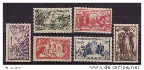 Guadeloupe  1937 Expo Paris N° 133 .38  Neuf X( Gomme Trace  De Ch.) Serie Compl. - Unused Stamps