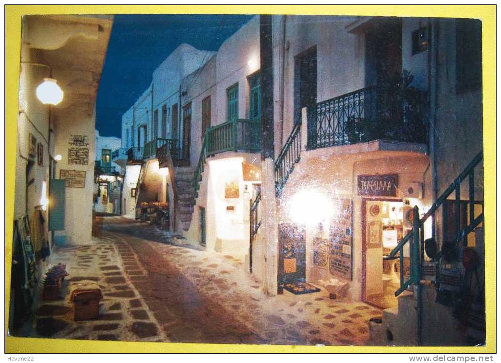 M1155 MYKONOS LES RUELLES LA NUIT - Grèce