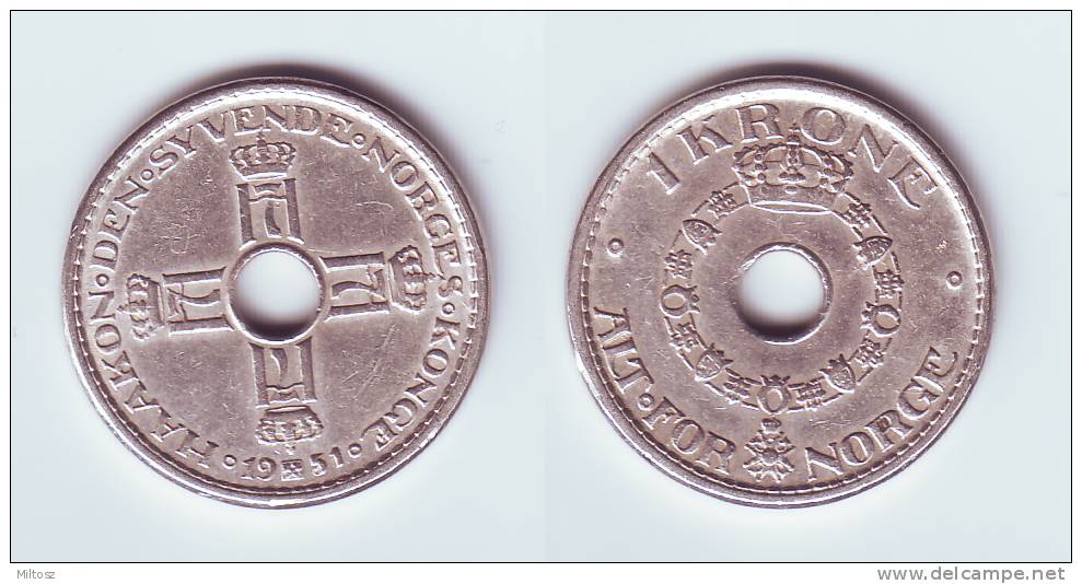 Norway 1 Krone 1951 - Norvège