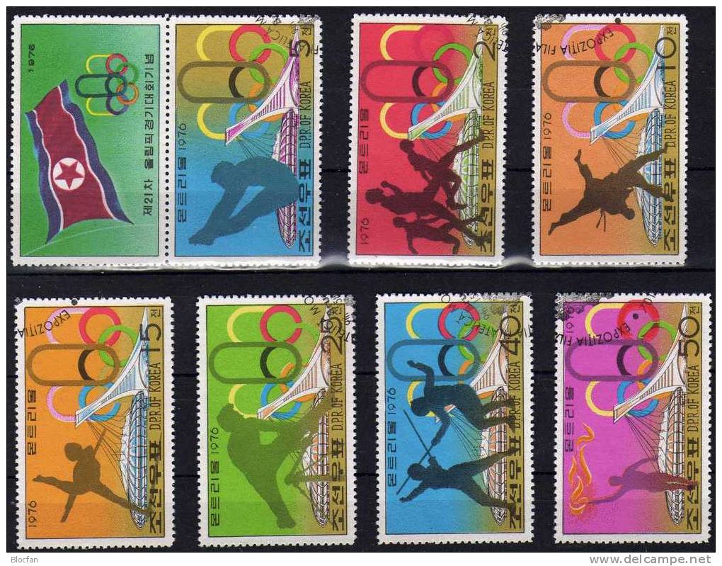 Werbung Olympia Montreal 1976 Korea 1508/4+Kleinbogen O 18€ Olympic Sprint Sprung Judo Turnen Fechten Lauf Bloc Bf COREA - Judo