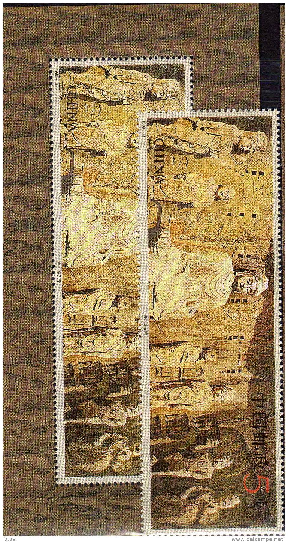 Longmenschlucht Höhlen-Tempel 1993 China 2496,Block 63 **/o 10€ Skulpturen Figuren-Gruppe Fengxian-Tempel M/s Sheet CINA - Oblitérés
