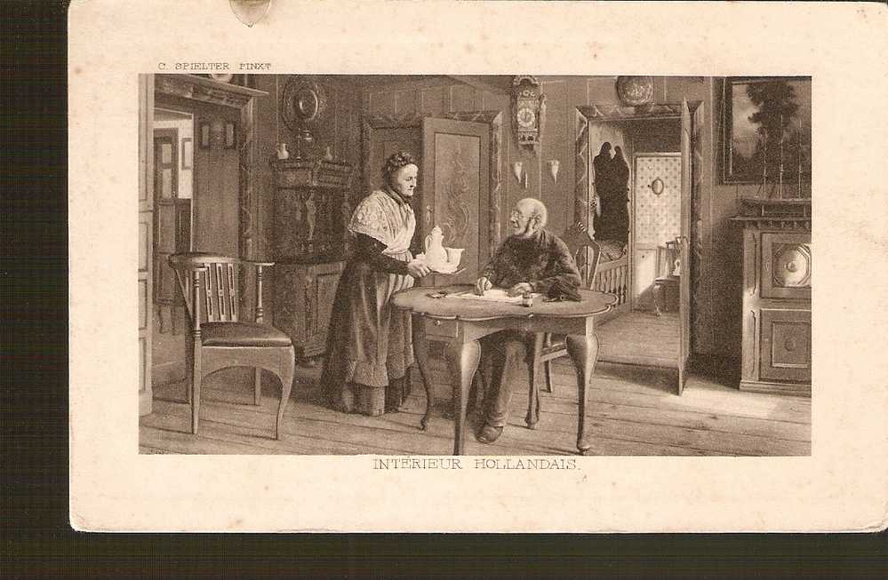 Cartes Postales - Tableau : INTERIEUR HOLLANDAIS - C. Spielter - Paintings