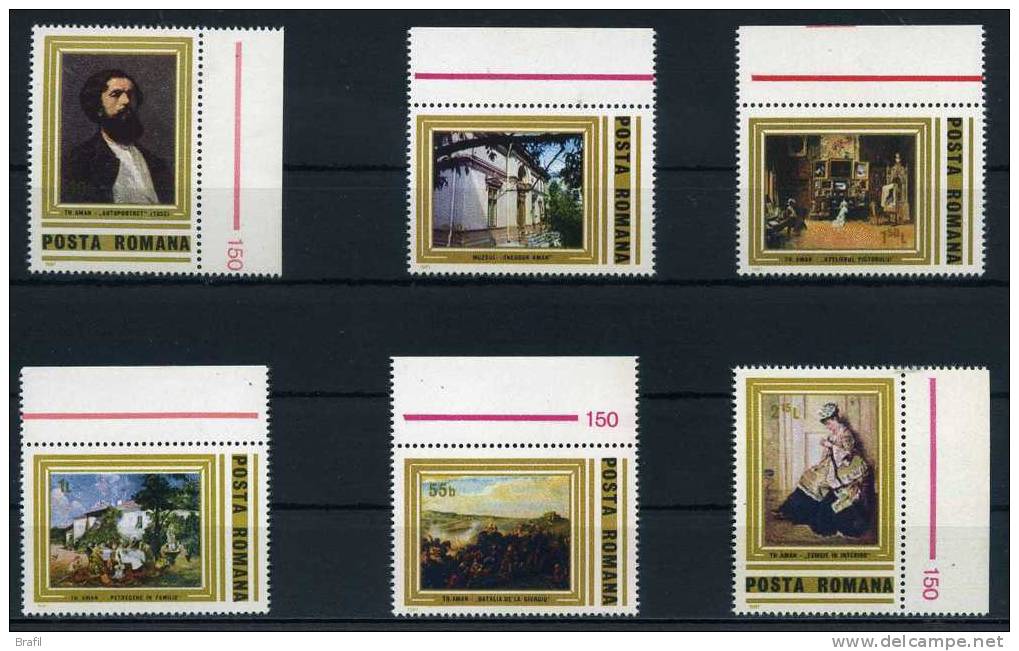 1981 Romania, Anniversario Nascita Pittore Theodor Aman , Serie Completa Nuova (**). - Unused Stamps