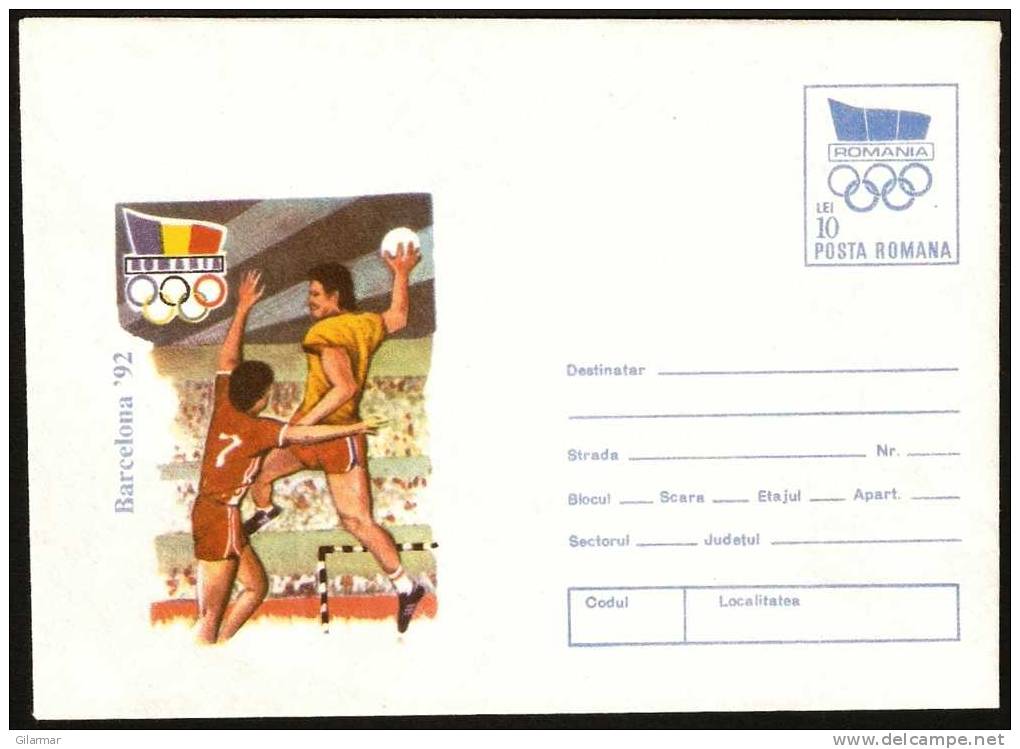 HANDBALL PALLAMANO ROMANIA 1992 - OLYMPIC GAMES BARCELONA '92 - POSTAL STATIONARY - MINT - Pallamano