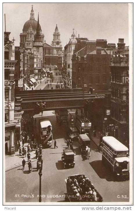 9637     Regno  Unito  London   St. Paul"s And  Ludgate  Hill  VG  1933 - St. Paul's Cathedral