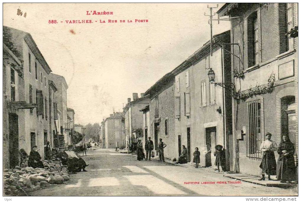 CPA - 09 - VARILHES - La Rue De La Poste - 452 - Varilhes