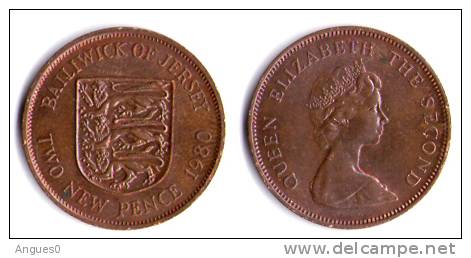 TWO NEW PENCE ELIZABETH II 1980 - Jersey