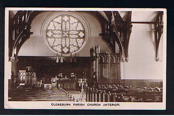 RB 617 - 1915 Real Photo Postcard - Closeburn Church Interior - Good Closeburn Small Circle Postmark Dumfries & Galloway - Dumfriesshire