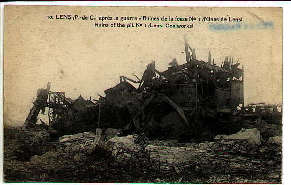 LENS Apres La Guerre Ruines De La Fosse N°1 (mines De LENS) - Lens