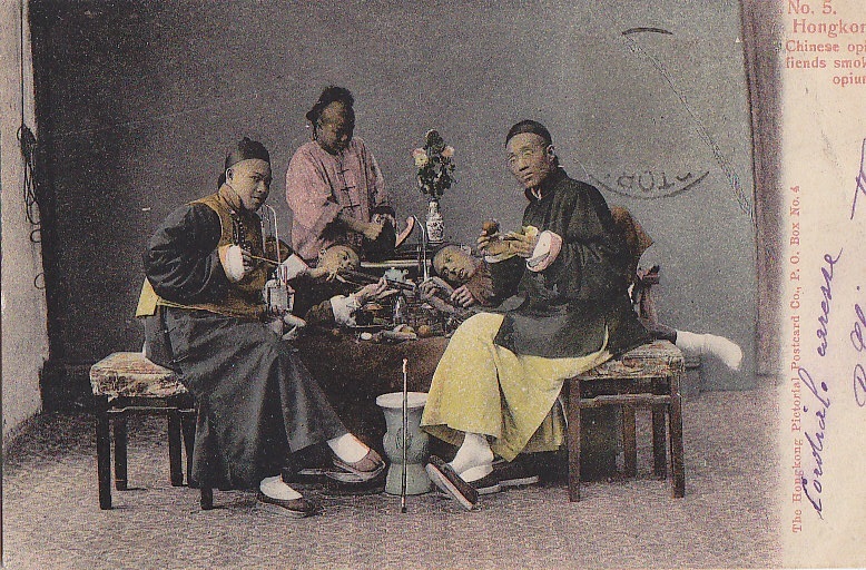 Asie - Chine Hong Kong - Fumeurs D'Opium  Chinese Friends Smoking Opium - China (Hongkong)