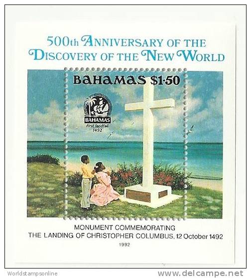 Bahama's, 1 Stamp In Block, Year 1992, Discovery Of America, 500th Anniv., MNH ** - Bahama's (1973-...)