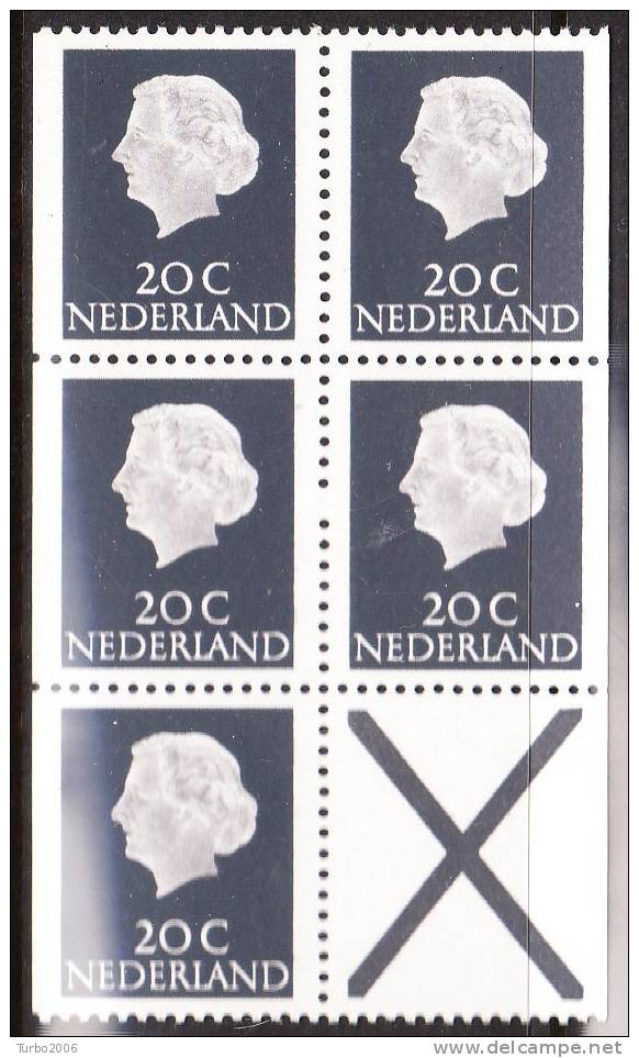 1966 PZB Inhoud Boekje PB 6 FFq (kruis Rechts) Postfris Waarin C40 F - Booklets & Coils