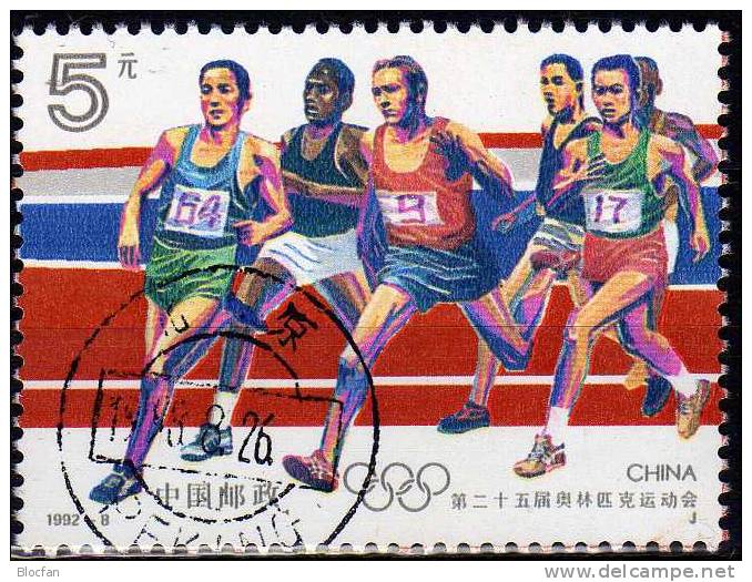 Sommer Olympia Barcelona 1992 China 2434+ Block 60 O 5€ Olympic Marathon Lauf, Sportler Und Olympische Ringe - Zomer 1992: Barcelona