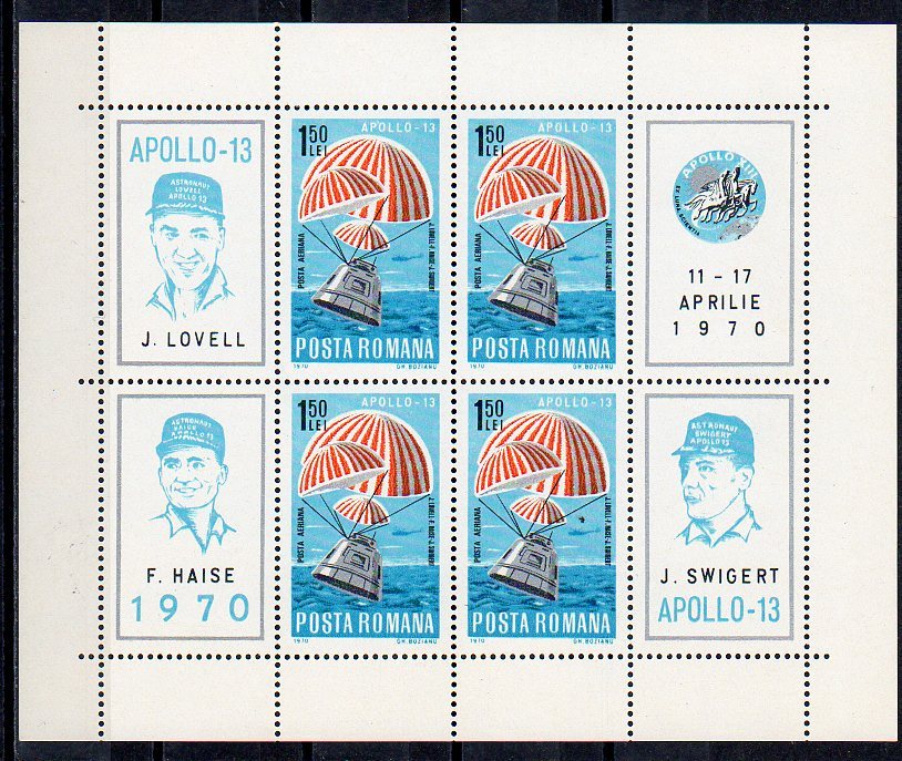 Romania 1970 / Apollo 13 / Block - Unused Stamps