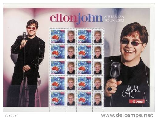 AUSTRALIA  2001 ELTON JOHN SPECIAL SHEET  MNH - Blocchi & Foglietti