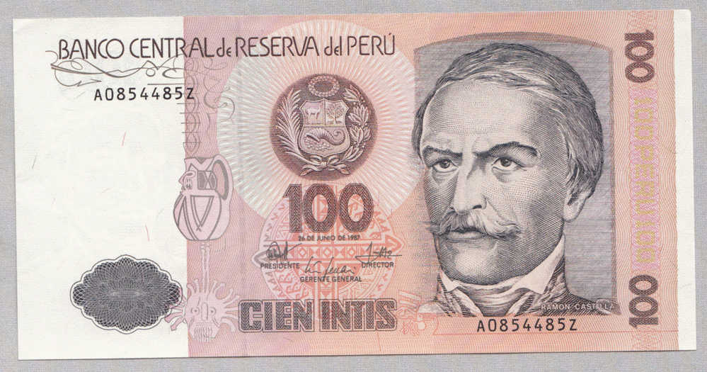 PERU 100 INTIS 1987 UNC NEUF P 133 - Peru